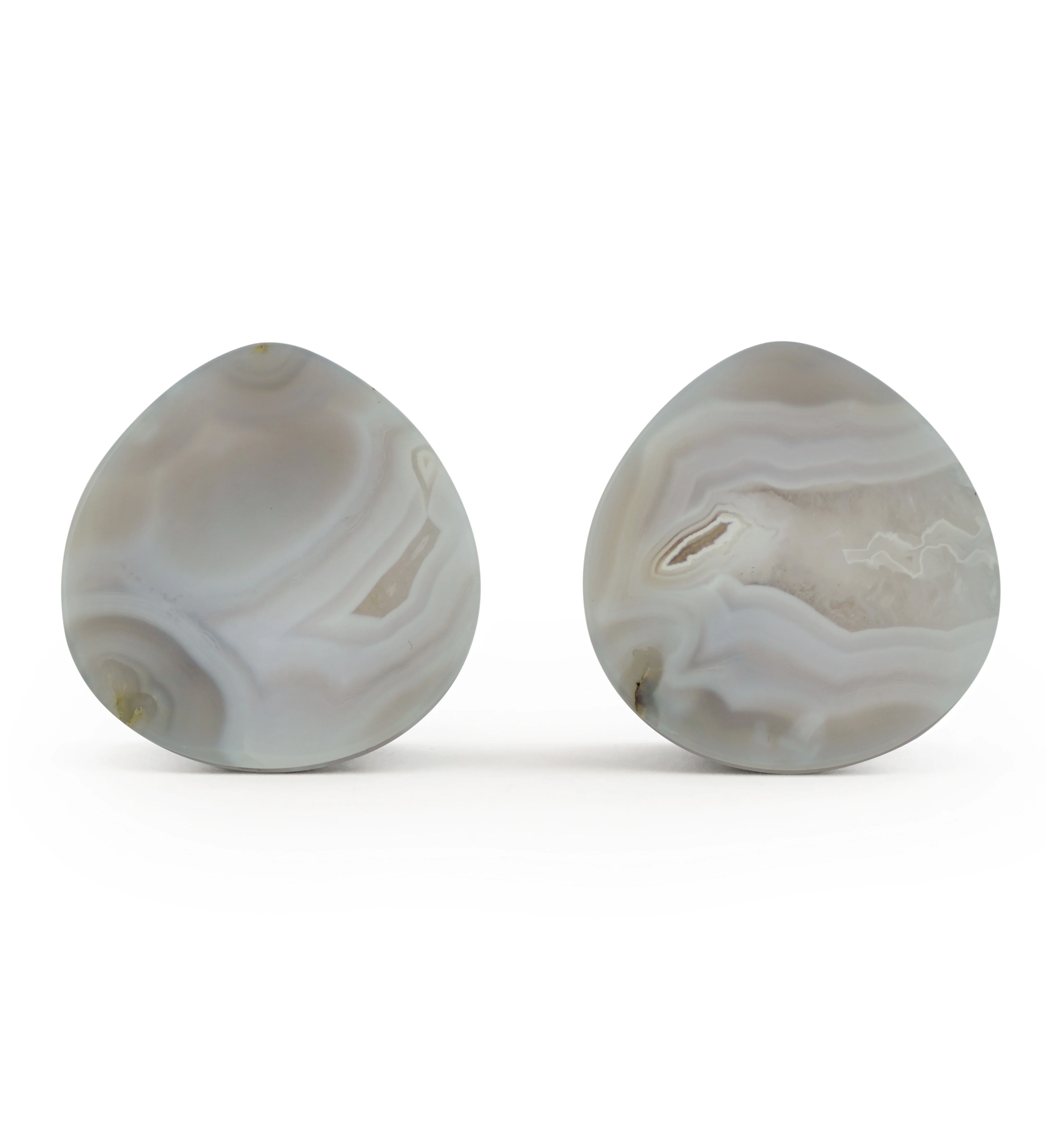 1 & 1/8" (28mm) Timor Agate Teardrop Double Flare Plugs Version 1