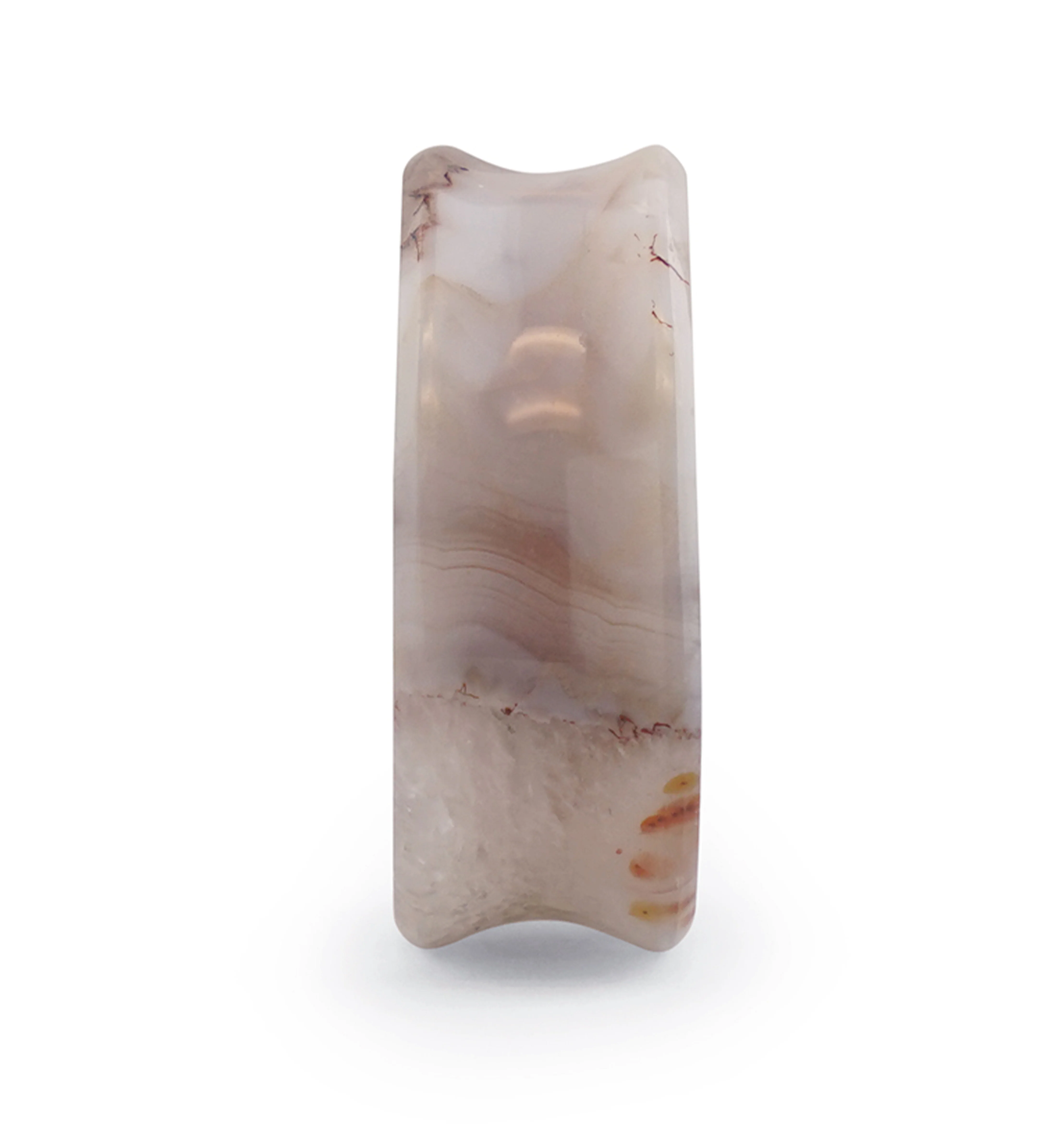 1" (25mm) Timor Agate Teardrop Double Flare Plugs Version 1 - Image 3