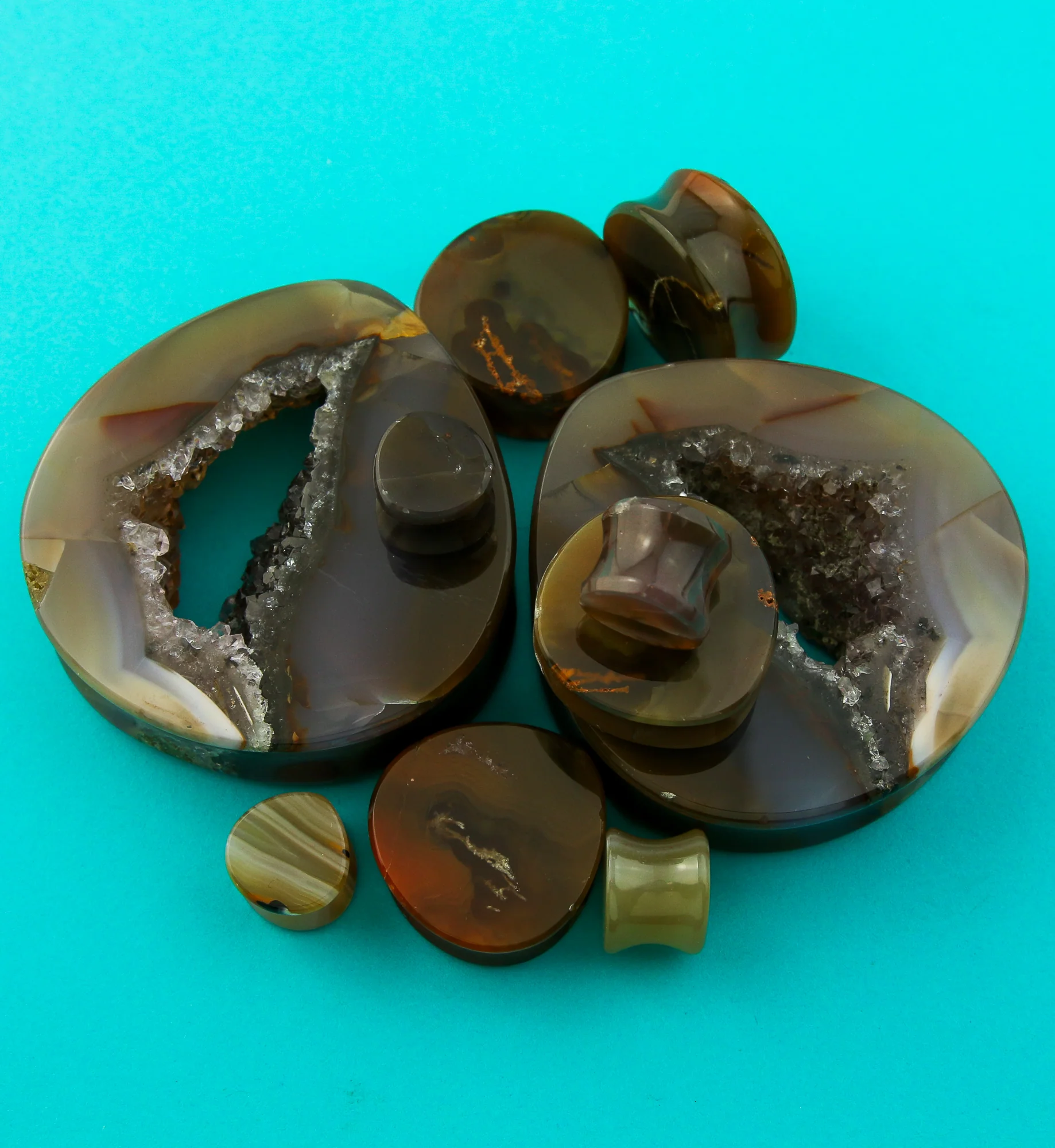 Timor Agate Teardrop Stone Plugs - Image 2
