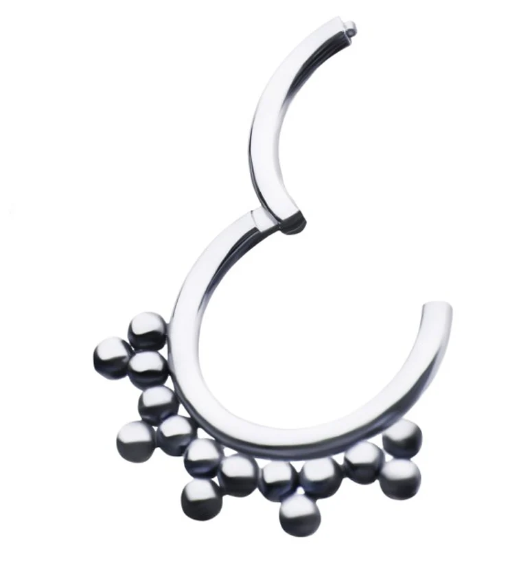 Titanium Hinged Fuse Beaded Segment Ring - Image 2