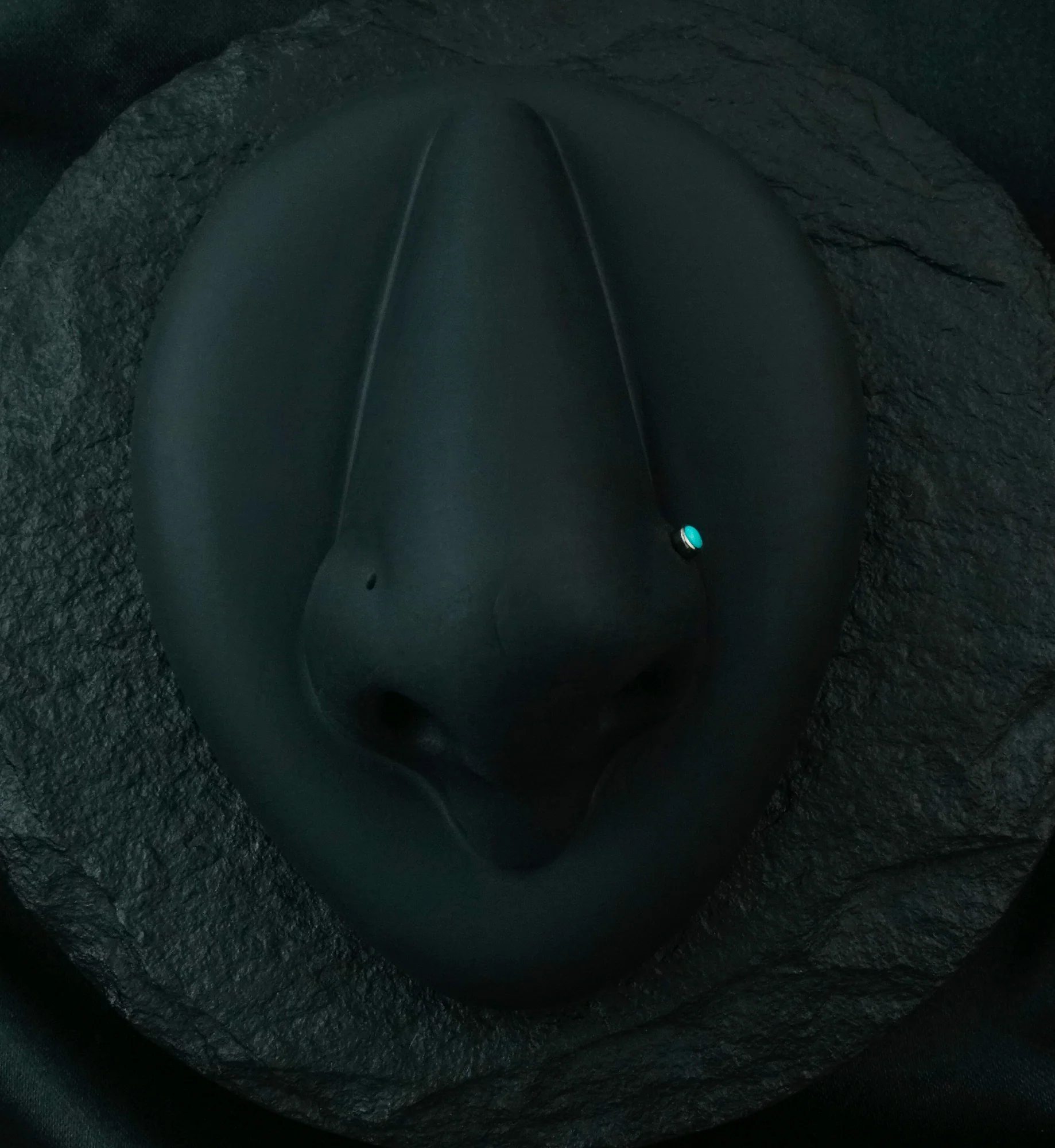 Titanium Nose Screw With Turquoise Stone - Image 2