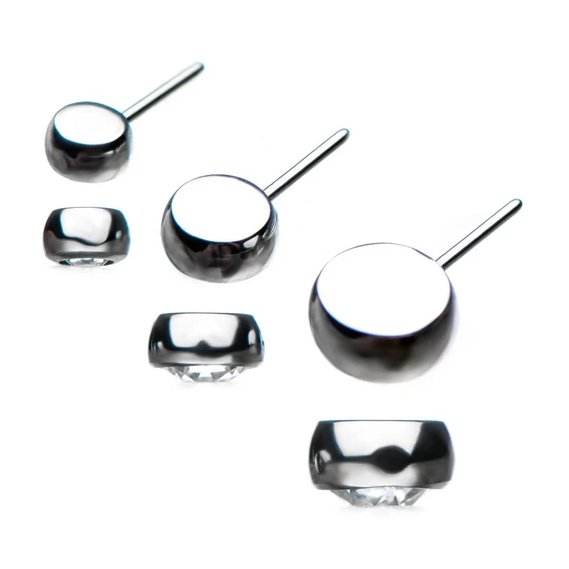 Titanium Threadless Side Facing Clear Gem Top - Image 3