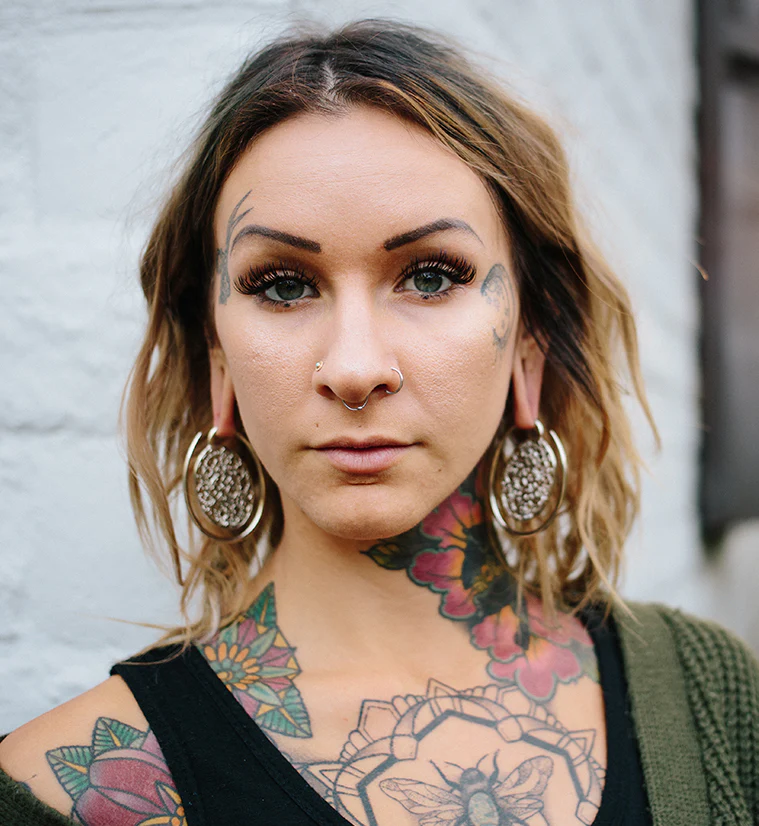 Totemic Hoop White Brass Ear Weights - Image 3