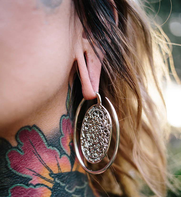 Totemic Hoop White Brass Ear Weights - Image 5