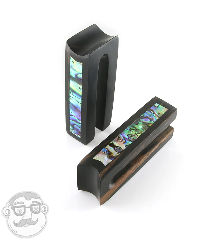Tower Areng Wood Ear Weights with Abalone Shell Inlay - Image 3