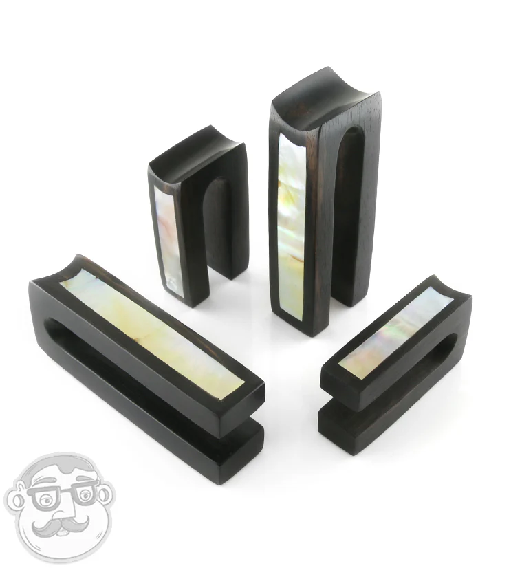 Tower Areng Wood Ear Weights with MOP Inlay