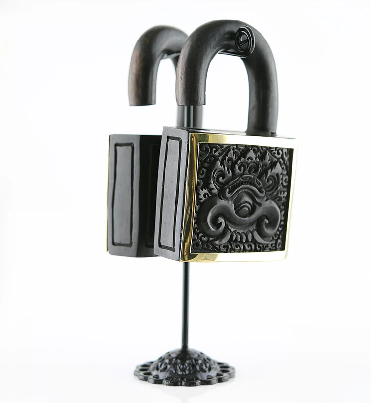 Tribal Padlock Wooden Ear Weights - Image 2