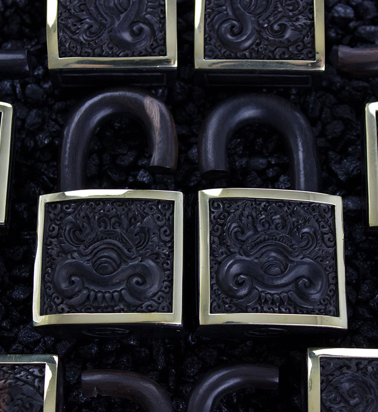 Tribal Padlock Wooden Ear Weights - Image 3