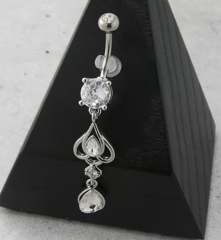 Trinket Dangle CZ Belly Button Ring - Image 2