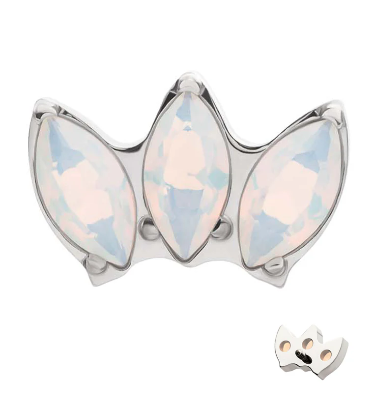 Triple Empress White Opalite Internally Threaded Titanium Top