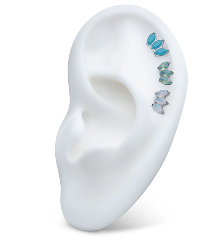 Triple Empress White Opalite Threadless Titanium Top - Image 3