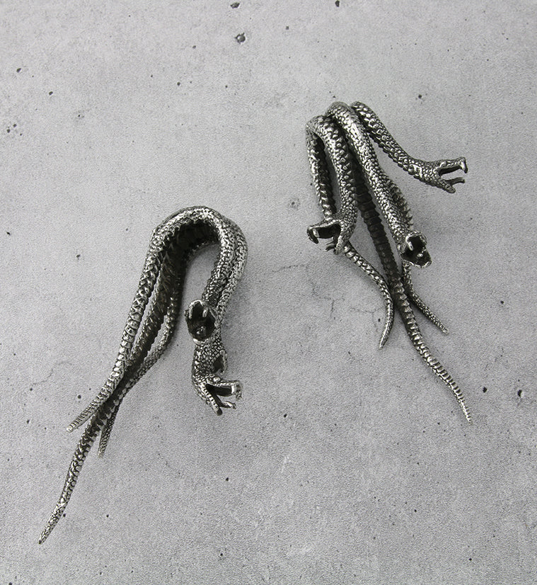 Triple Serpent White Brass Ear Weights - Image 2