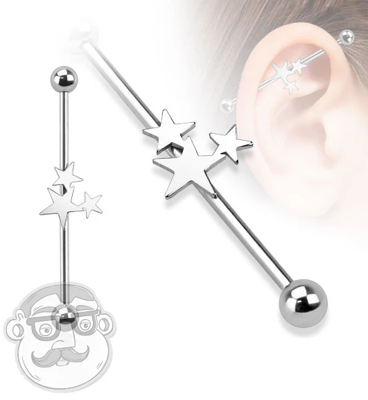 Triple Star Industrial Stainless Steel Barbell - Image 2