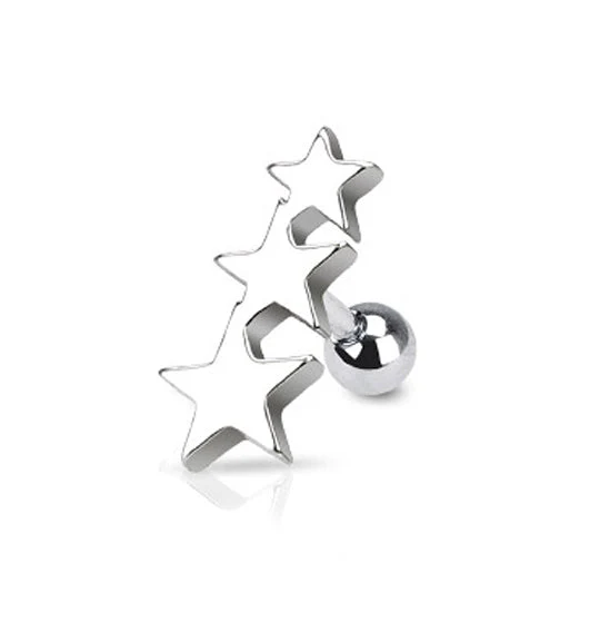 Triple Star Tragus - Cartilage Barbell