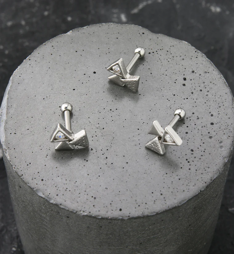 Triple Triad CZ Cartilage Barbell - Image 2