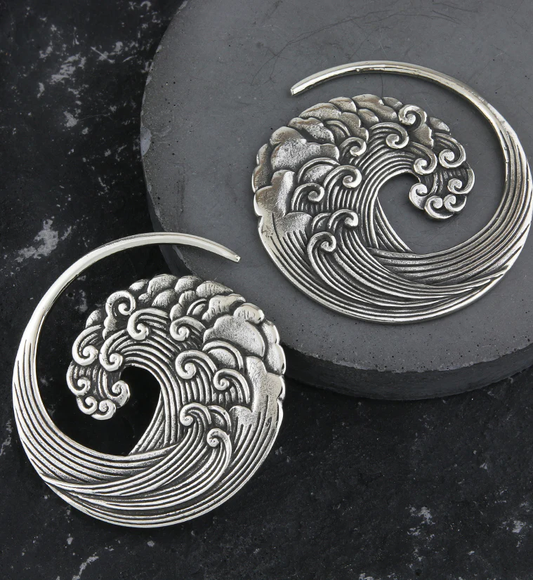 Tsunami White Brass Ear Weights - Image 2