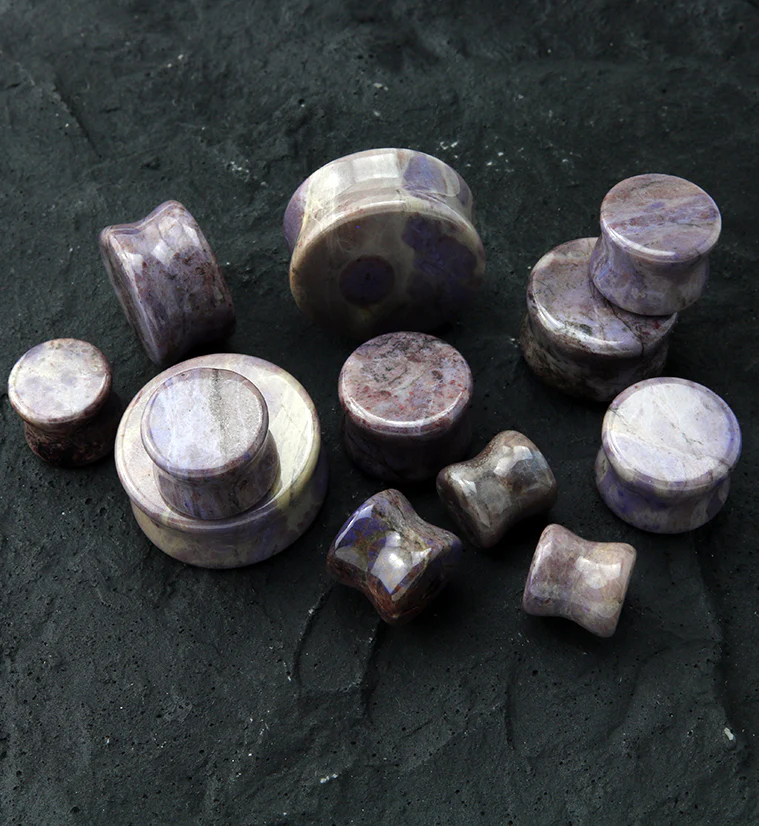 Turkish Purple Jade Stone Plugs - Image 2