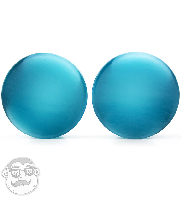 Turquoise Cat's Eye Glass Plugs - Image 7