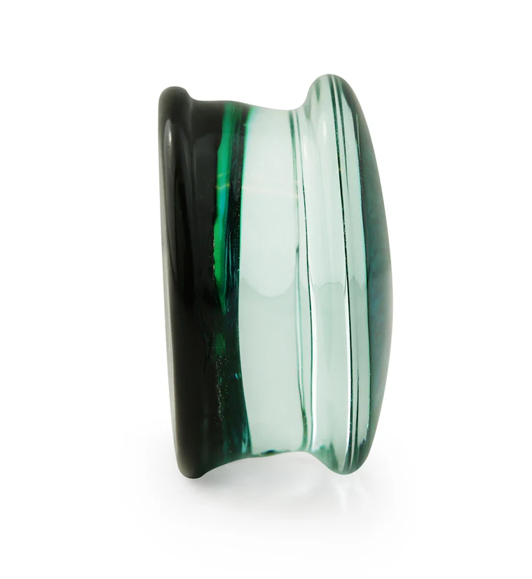 Turquoise Green Dichroic Glass Plugs - Image 5