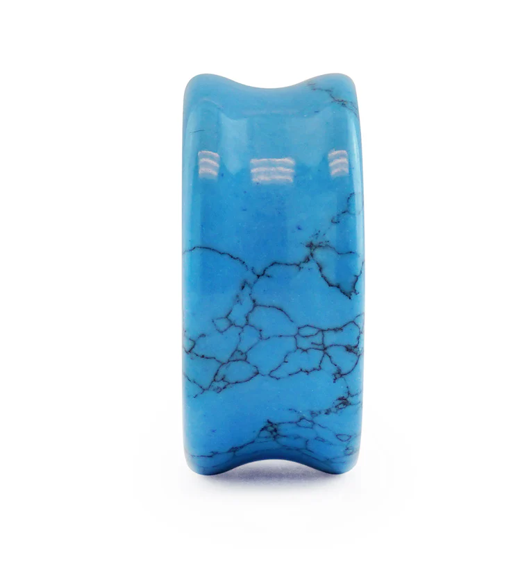 Turquoise Howlite Stone Double Flare Plugs - Image 11