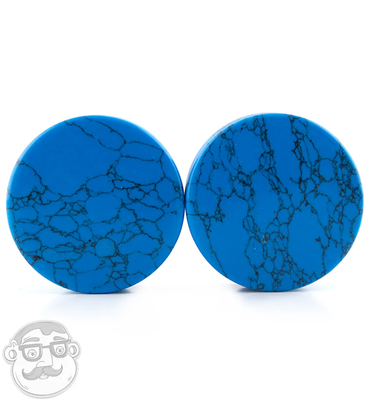 Turquoise Howlite Stone Double Flare Plugs - Image 8