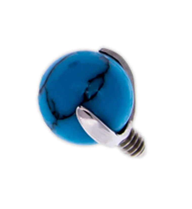 Turquoise Howlite Stone Prong Threaded End