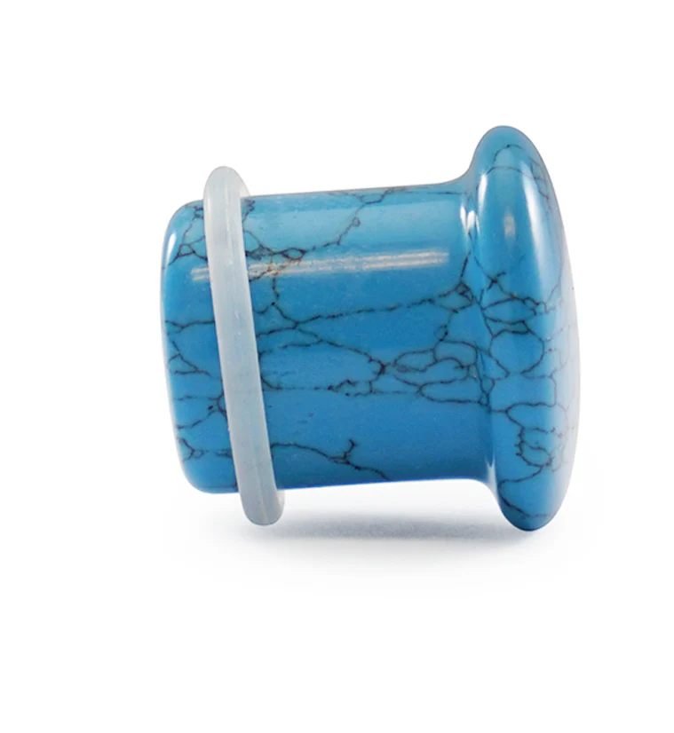 Turquoise Howlite Stone Single Flare Plugs - Image 4