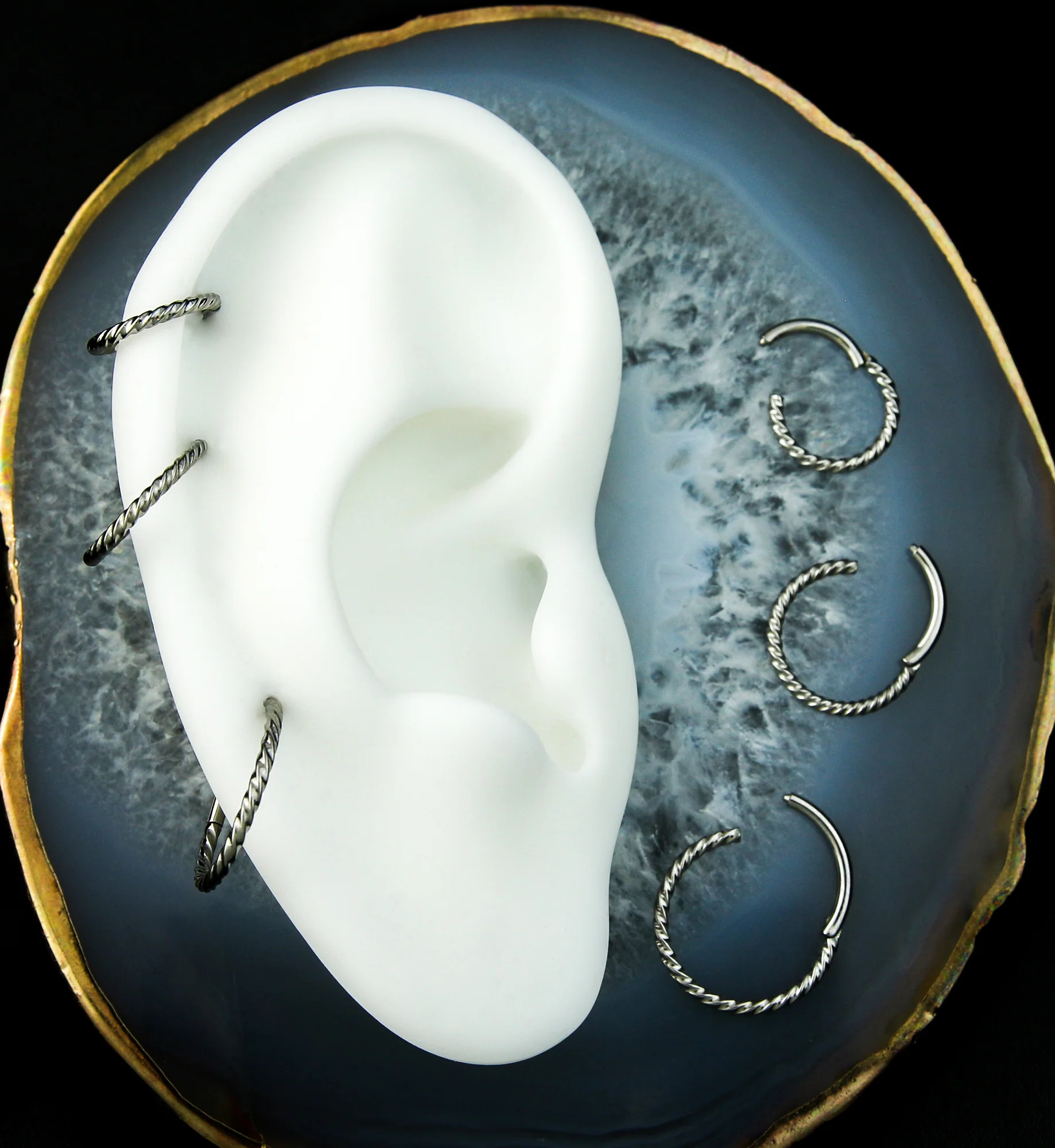Twisted Titanium Segment Ring - Image 3