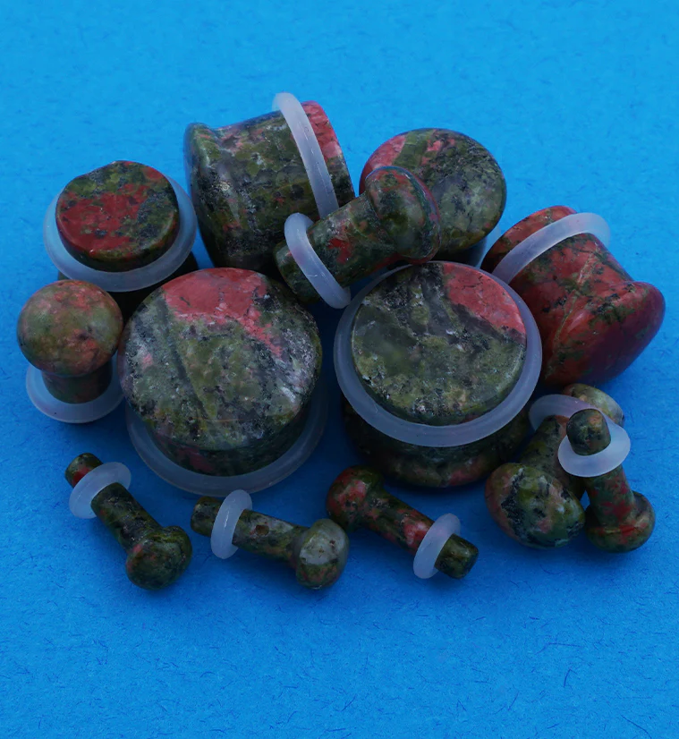 Unakite Stone Plugs - Single Flare - Image 2