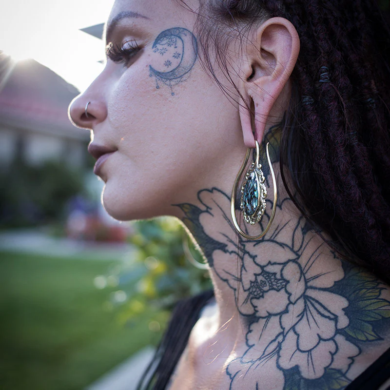 Vague Abalone Brass Ear Weights - Image 4