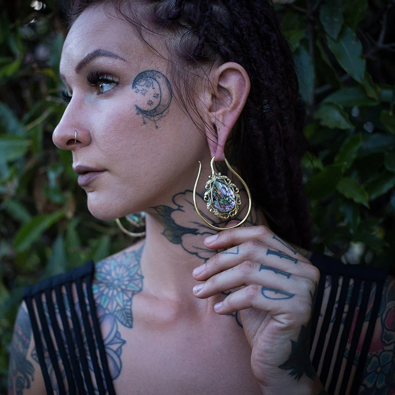 Vague Abalone Brass Ear Weights - Image 5