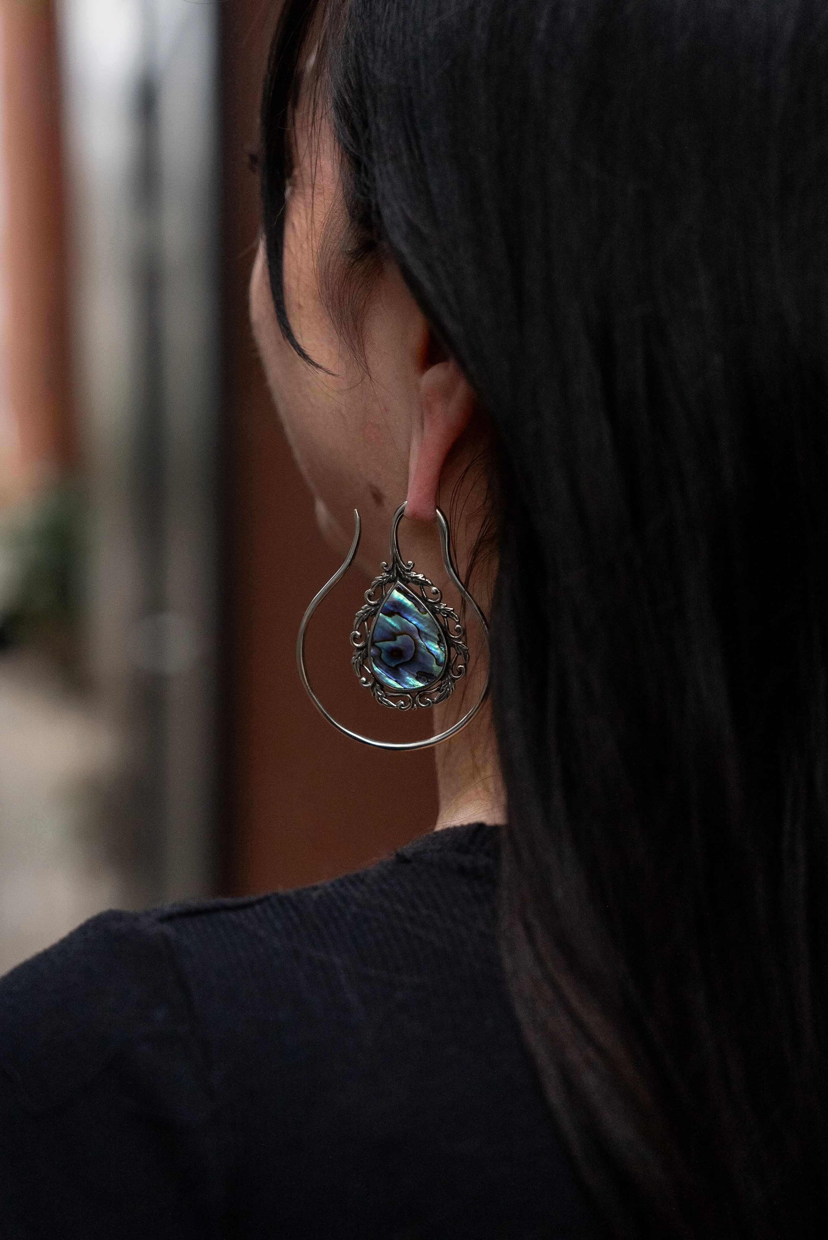 Vague Abalone White Brass Ear Weights - Image 2