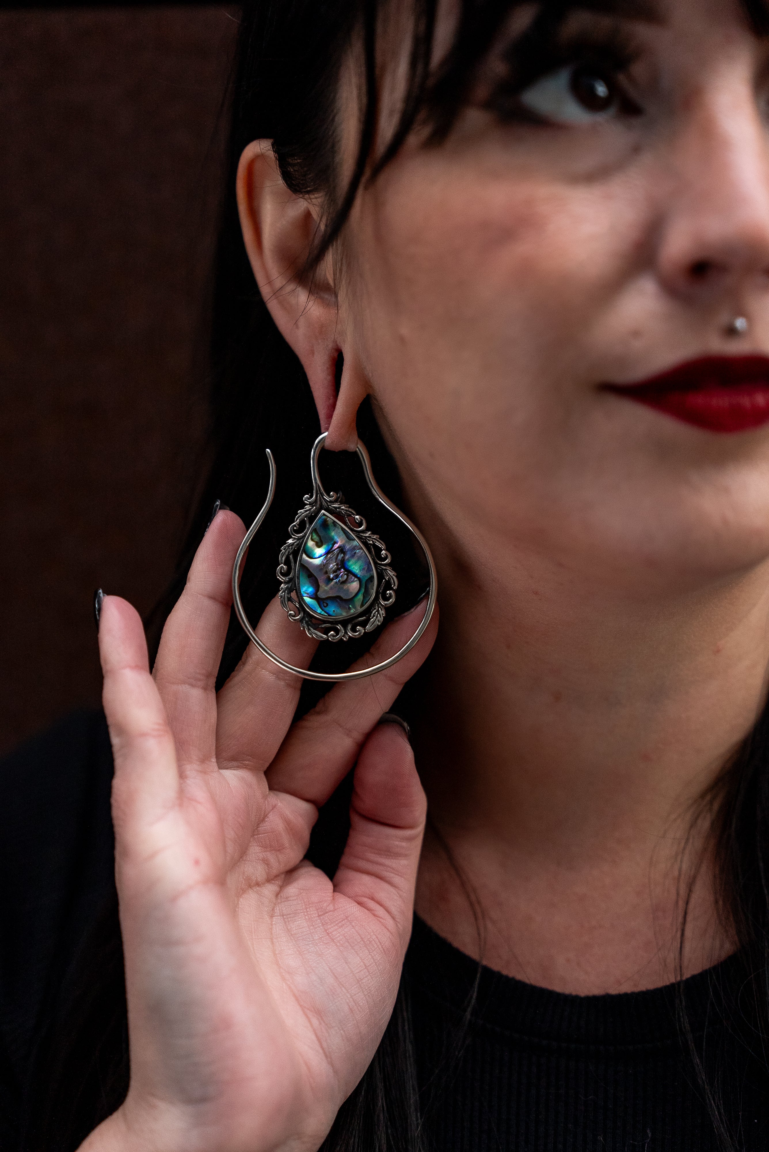 Vague Abalone White Brass Ear Weights - Image 5