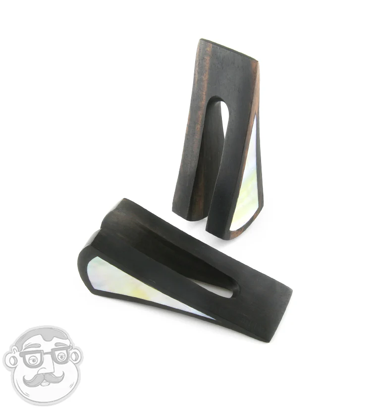 Vane Areng Wood Ear Weights with MOP Inlay - Image 2
