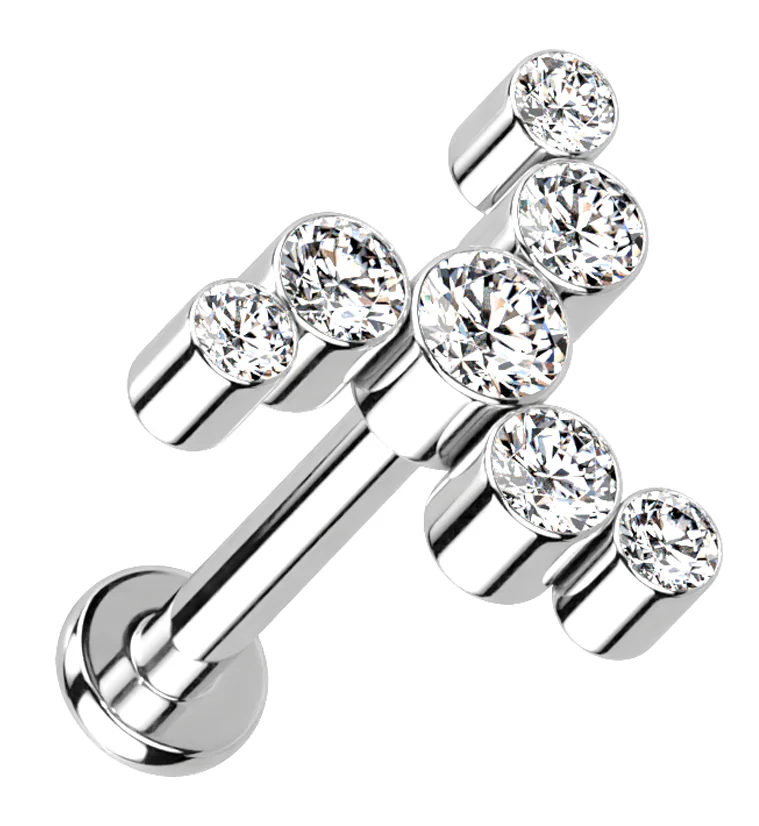 Whirl CZ Titanium Internally Threaded Labret