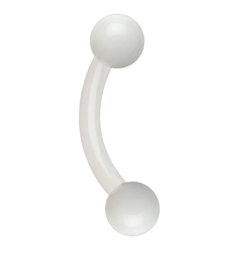 White Acrylic Curved Barbell