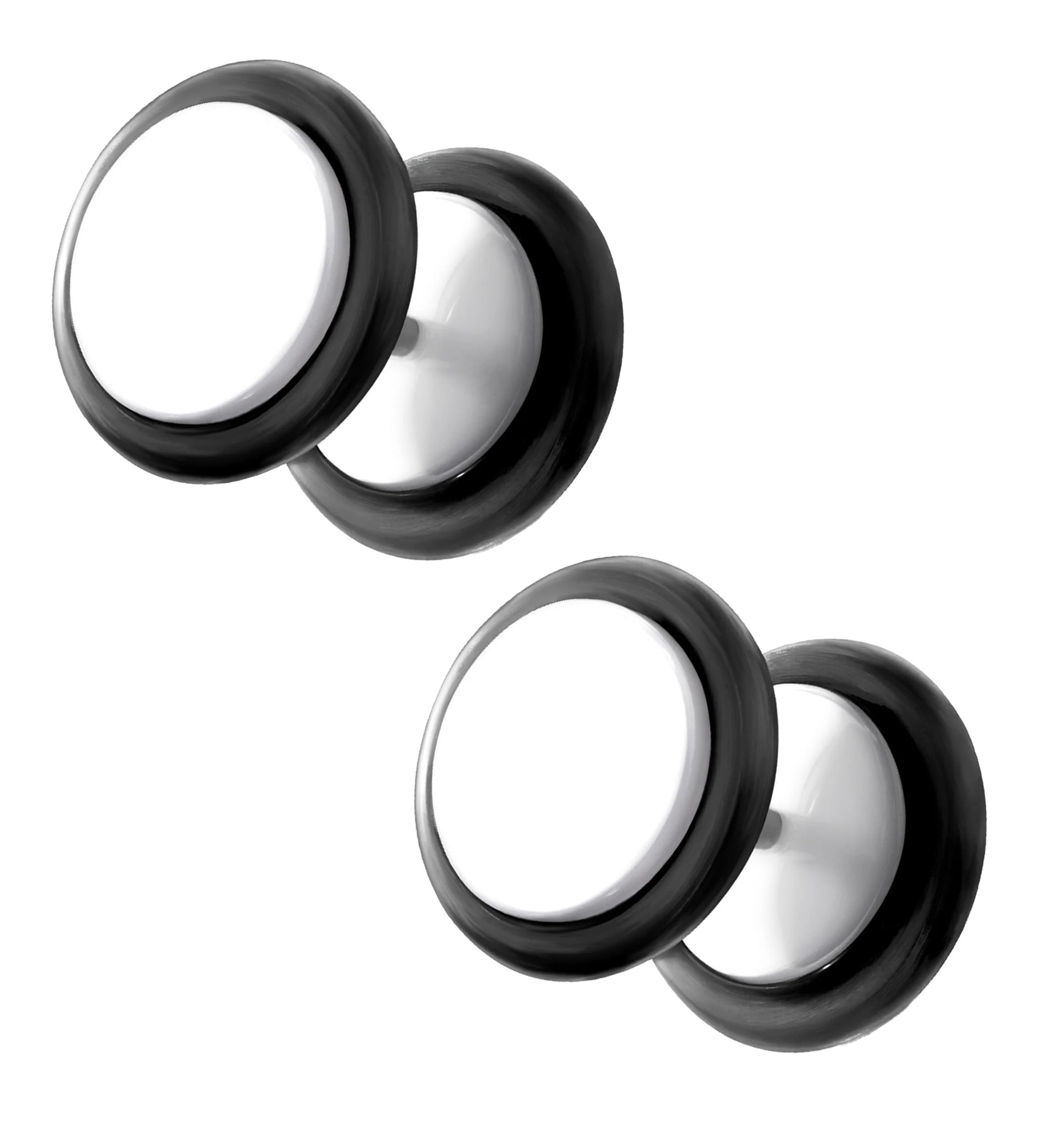 White Fake Ear Plugs