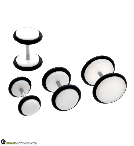 White Fake Ear Plugs - Image 2
