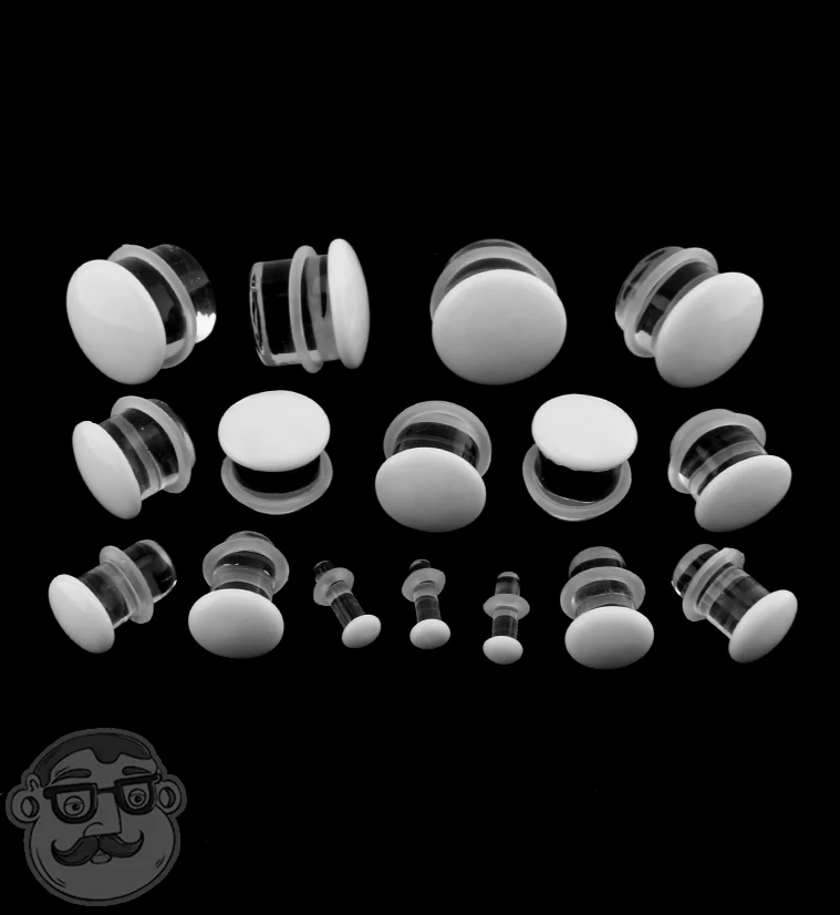 White Glass Plugs - Single Flare - Image 2