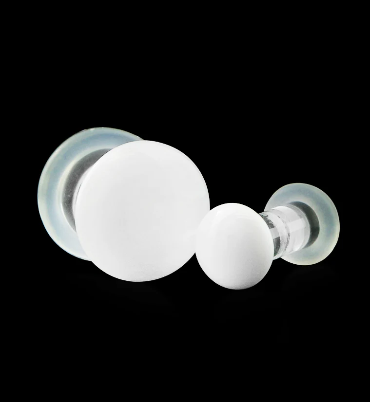 White Glass Plugs - Single Flare - Image 3