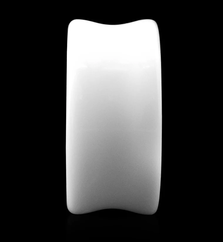 White Glass Tunnel Plugs - Image 6