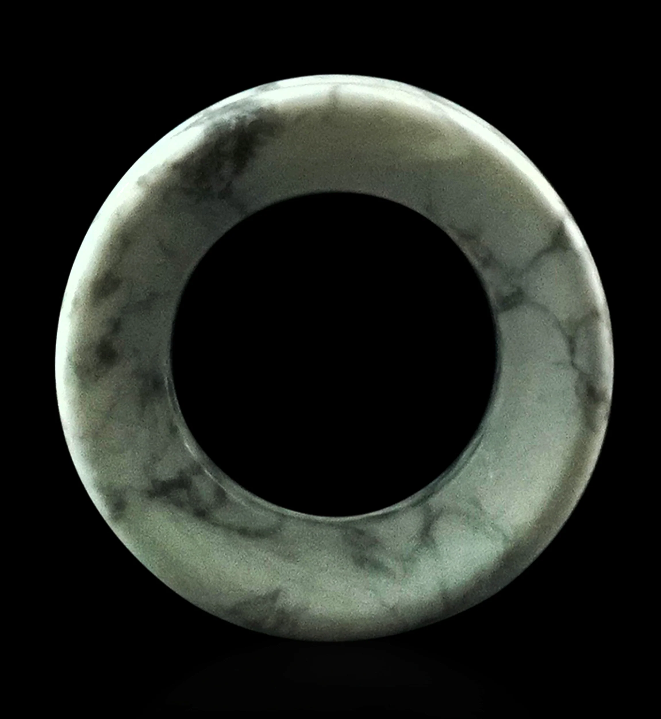White Howlite Stone Double Flare Tunnels - Image 8