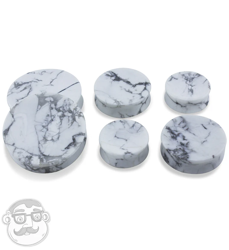 White Howlite Stone Plugs - Image 8
