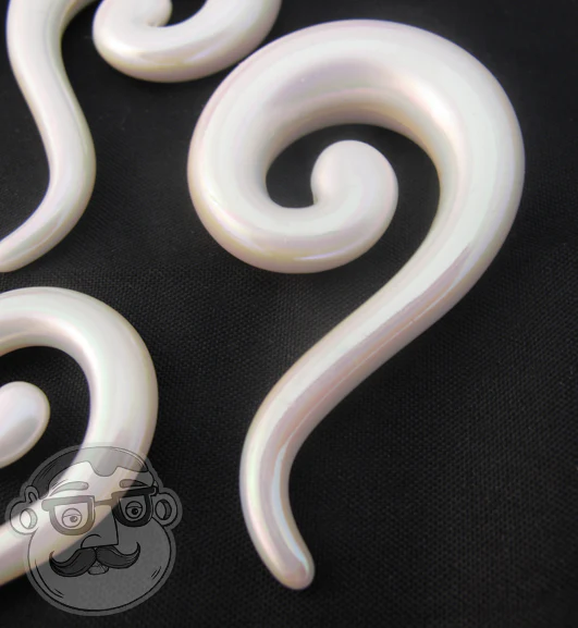 White Iridescent Tail Spirals - Image 2