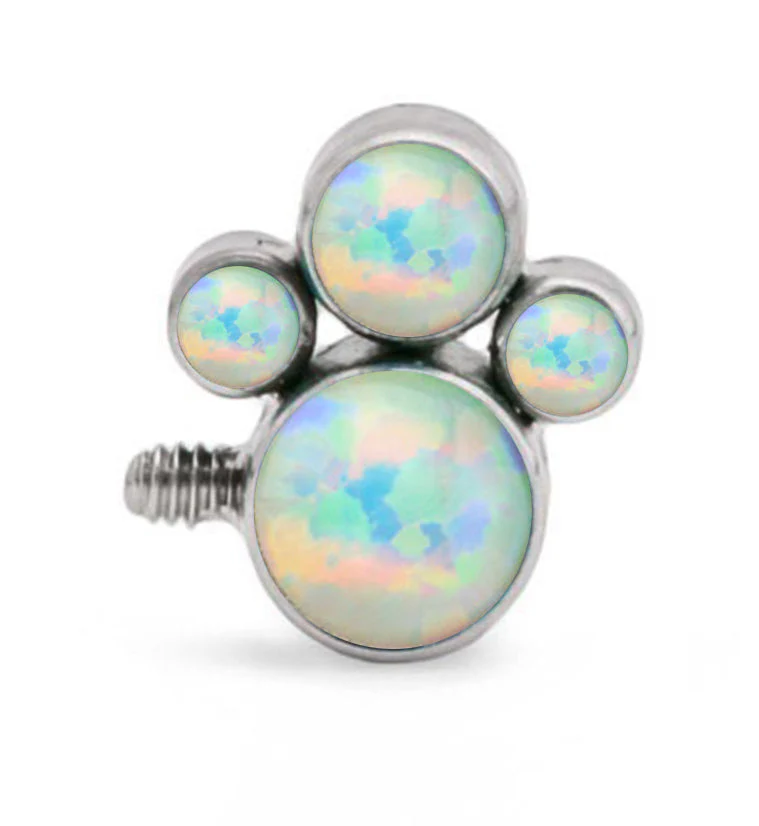 White Opal Quad Cluster Top Titanium Threaded End - Image 2