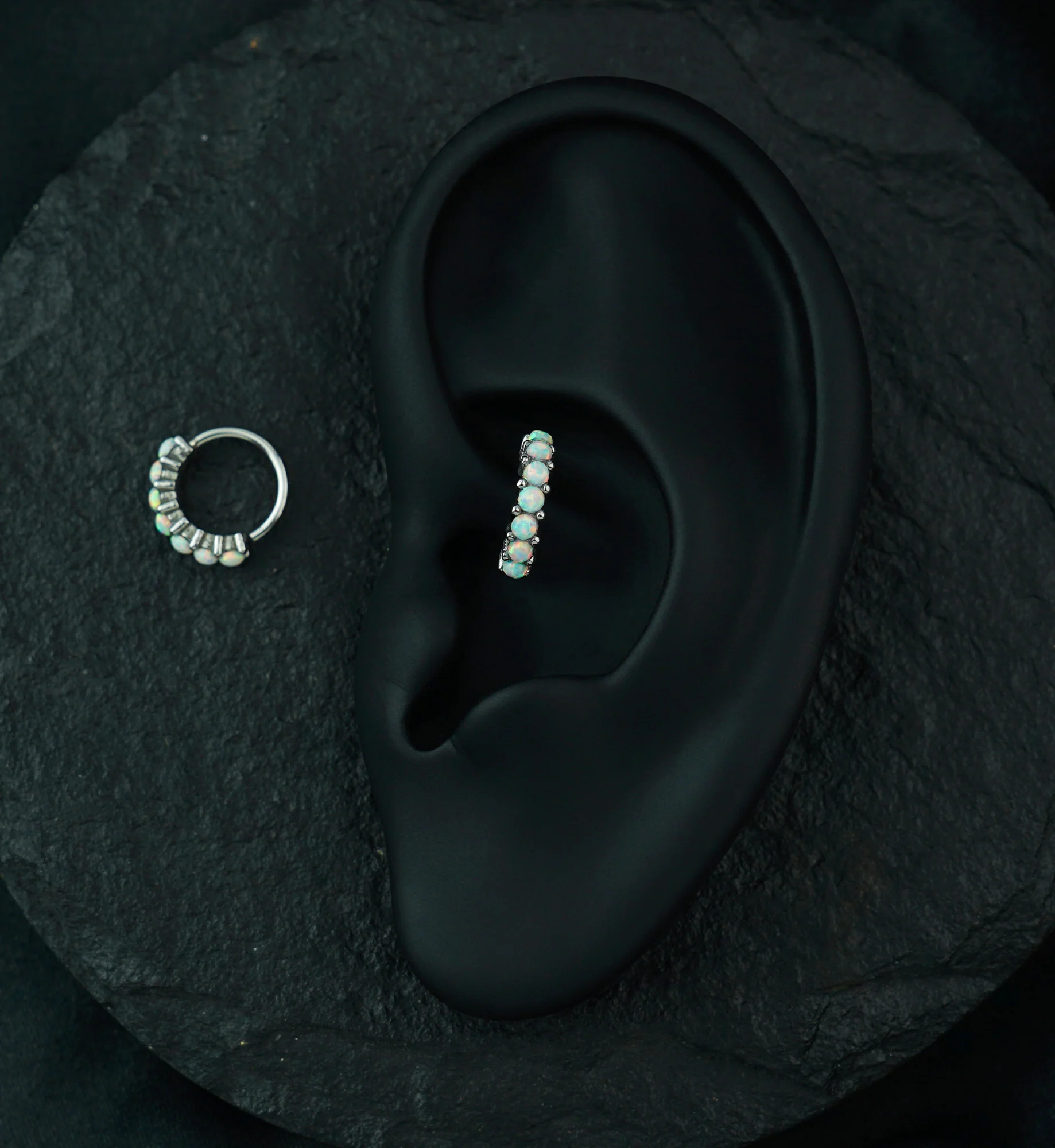 White Opal Septenary Seamless Ring - Image 3