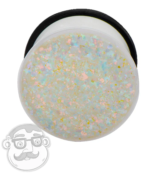 White Opalescent Glitter Plugs - Image 2