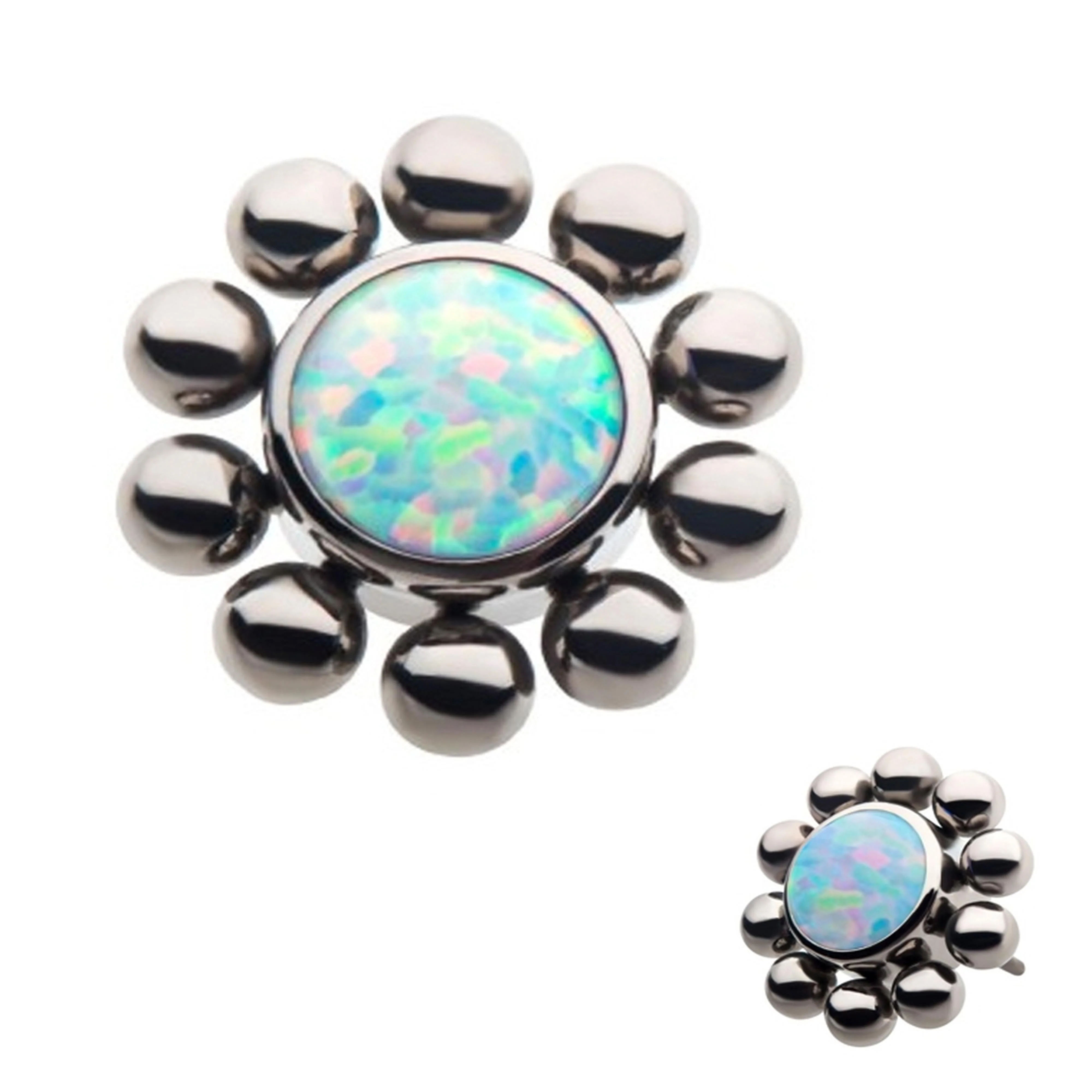White Opalite Verge Titanium Threadless Top