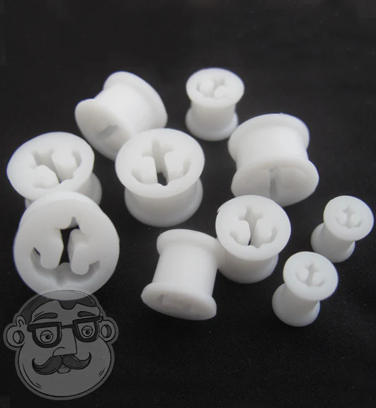 White Silicone Anchor Tunnel Plugs - Image 3