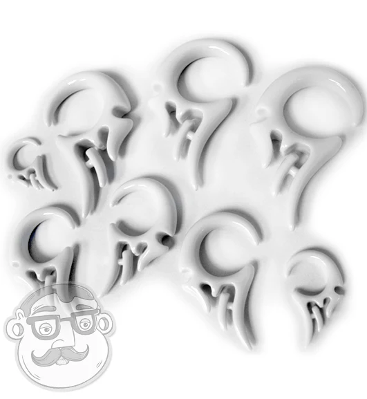 White Tribal Wing Spiral Plugs